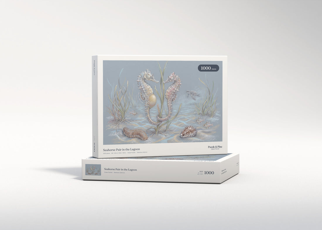 Seahorse Pair in the Lagoon jigsaw puzzle - gift box