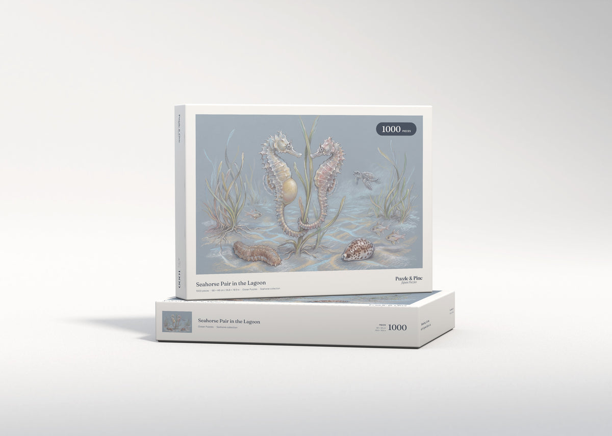 Seahorse Pair in the Lagoon jigsaw puzzle - gift box