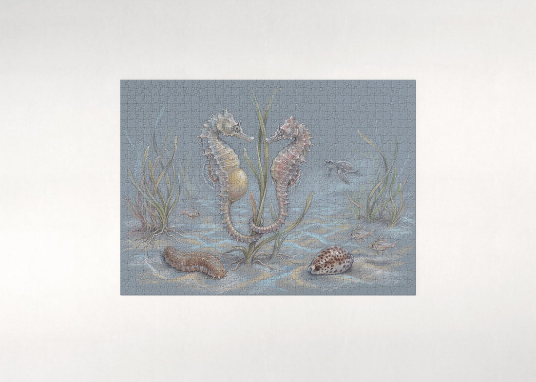 Seahorse Pair in the Lagoon jigsaw puzzle - gift box