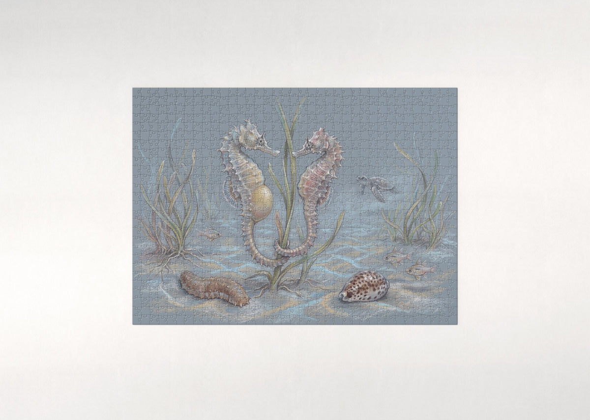 Seahorse Pair in the Lagoon jigsaw puzzle - flat puzzle