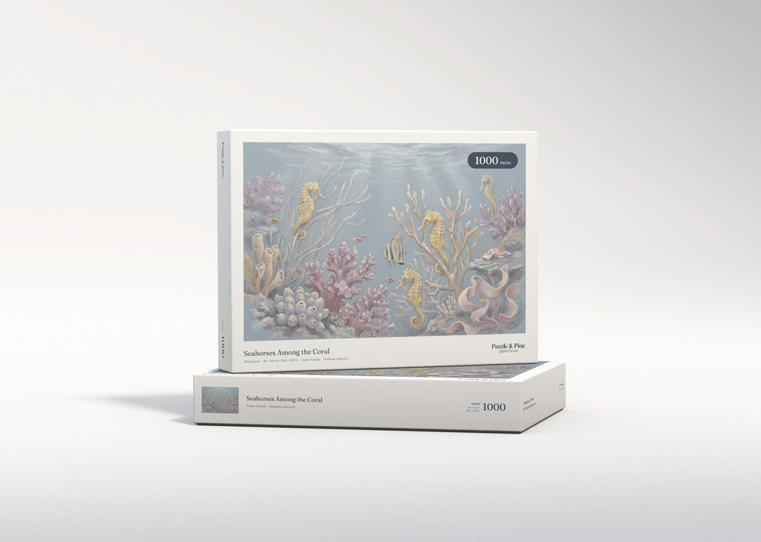 Seahorses Among the Coral jigsaw puzzle - gift box
