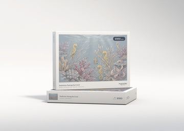 Seahorses Among the Coral jigsaw puzzle - gift box