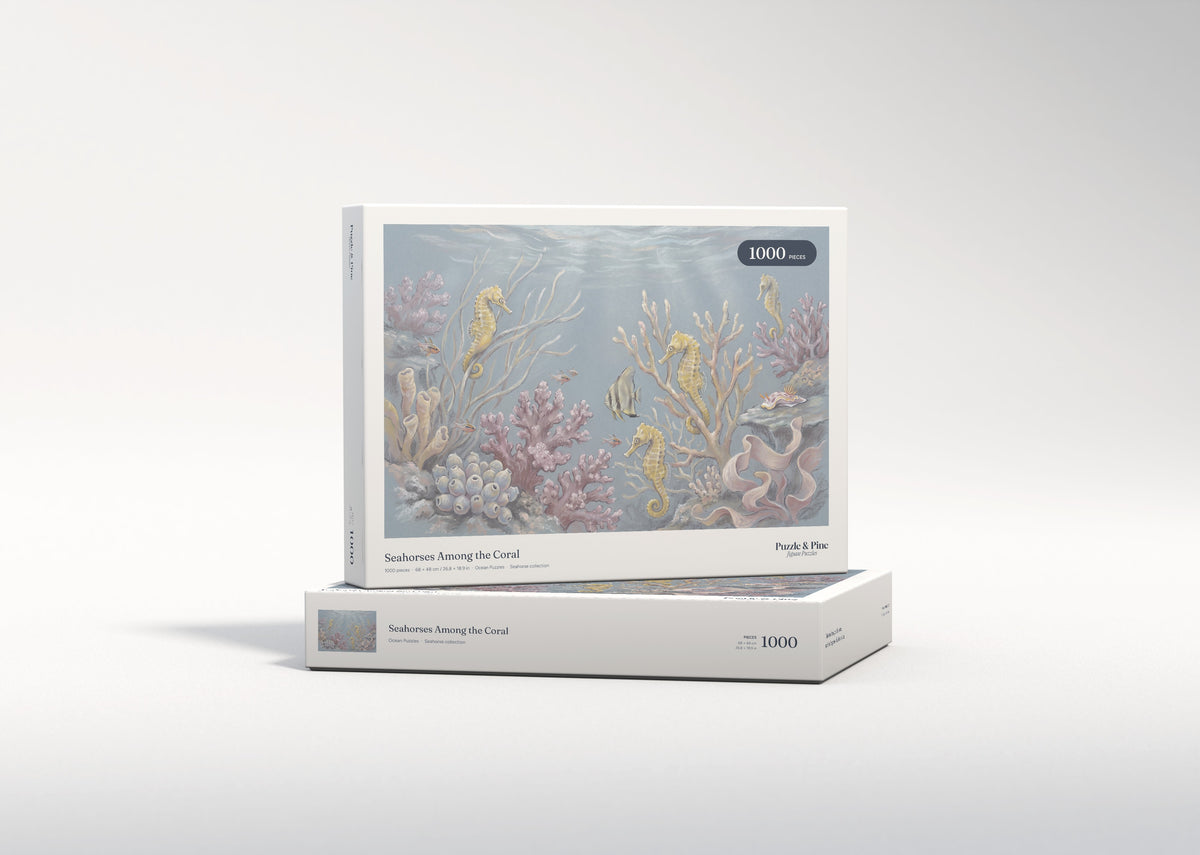 Seahorses Among the Coral jigsaw puzzle - gift box