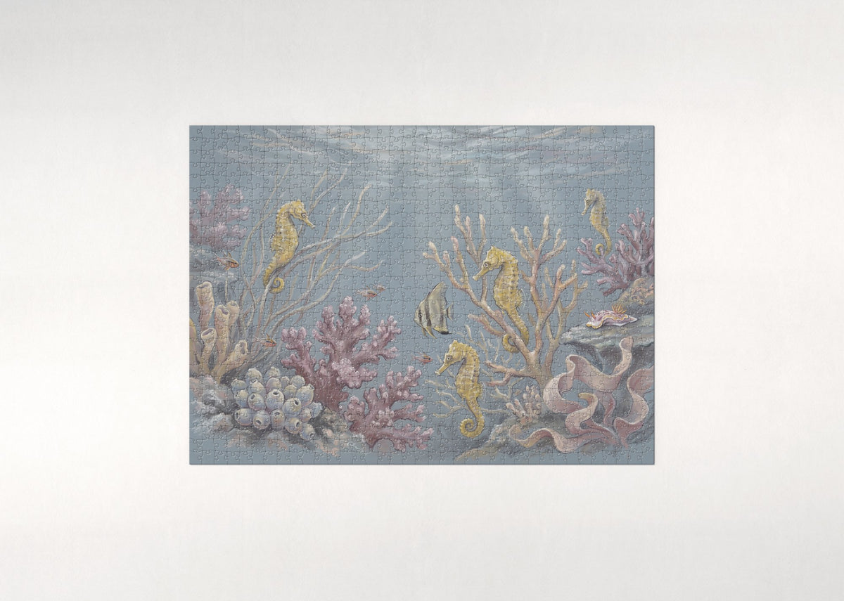 Seahorses Among the Coral jigsaw puzzle - flat puzzle