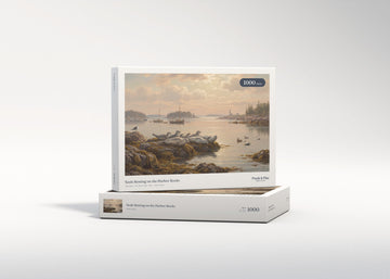 Seals Resting on the Harbor Rocks jigsaw puzzle - gift box