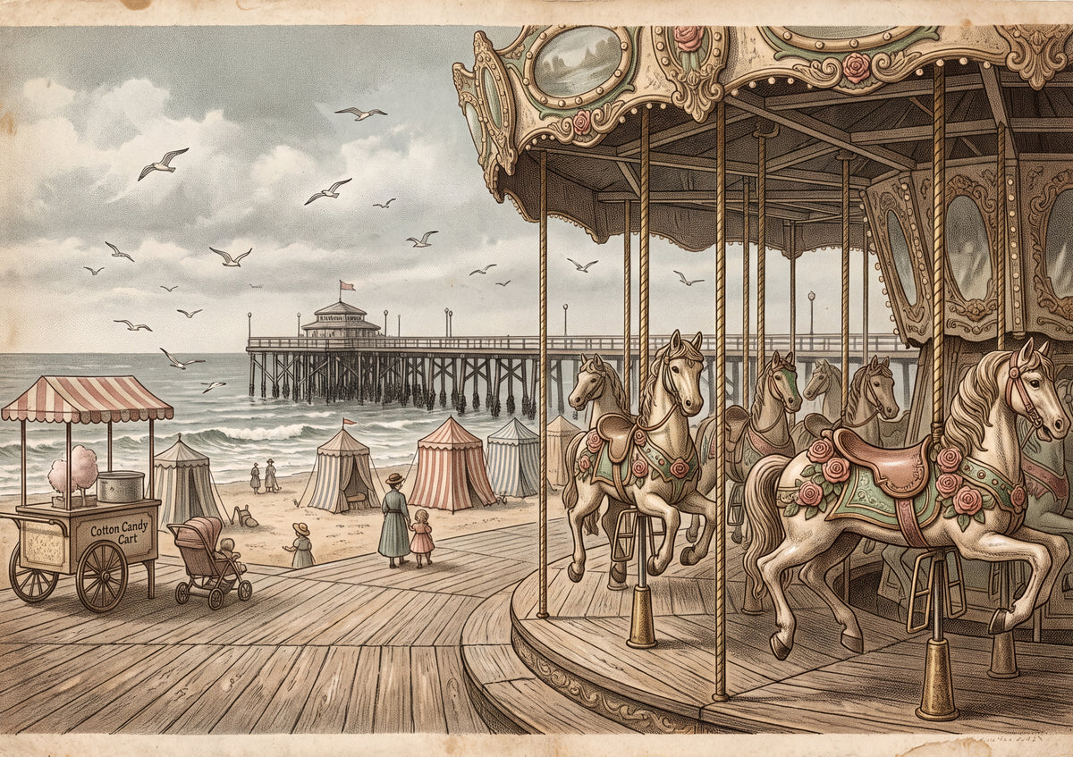 Seaside Boardwalk Carousel jigsaw puzzle