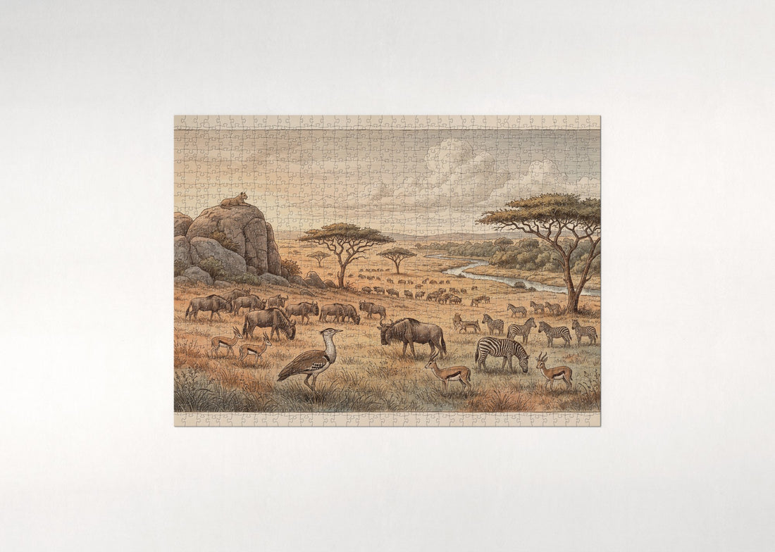Serengeti Plains at Golden Hour jigsaw puzzle - gift box