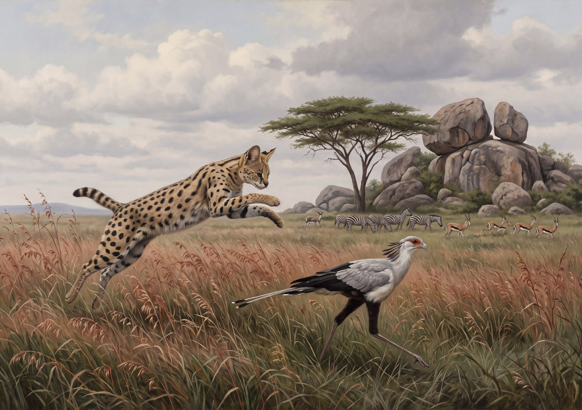 Serval Leaping in the Savanna jigsaw puzzle