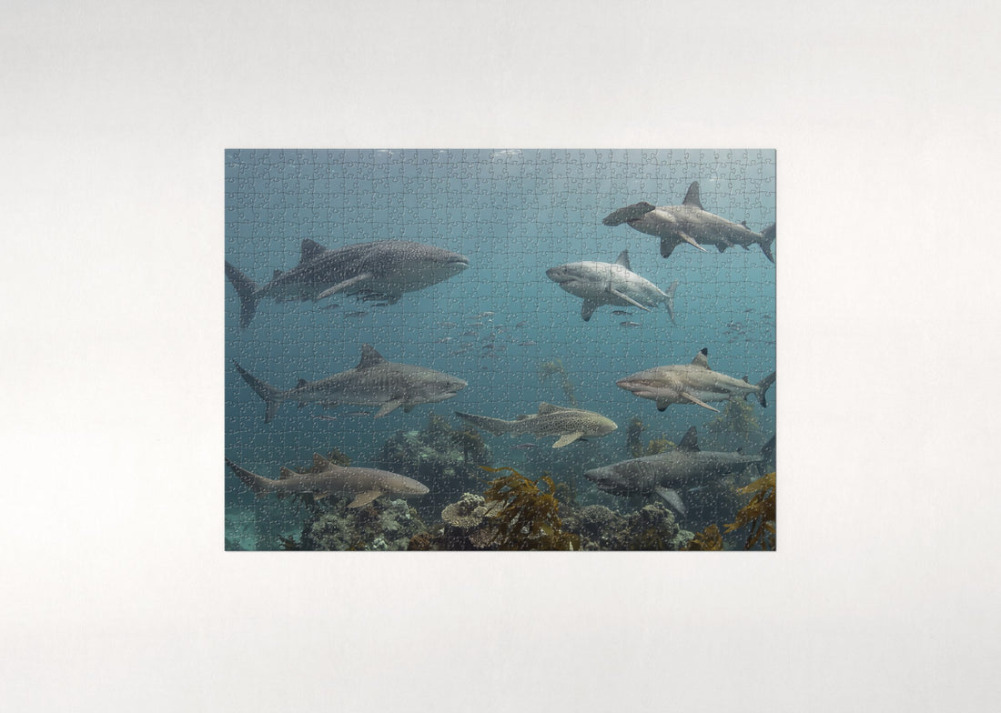 Sharks of the World Collage jigsaw puzzle - gift box