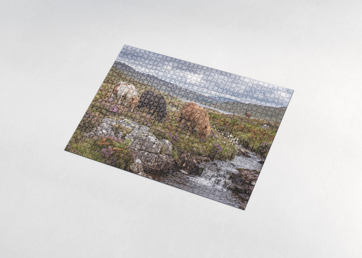 Shetland Ponies in the Highland Heather jigsaw puzzle - assembled puzzle