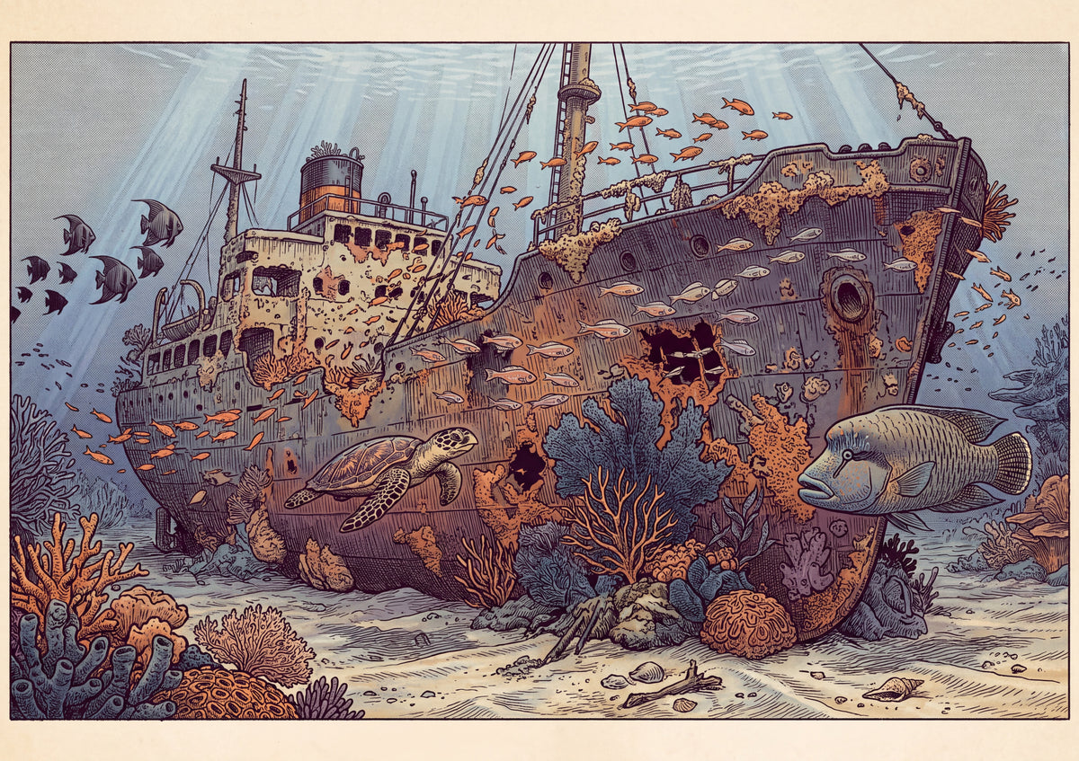 Shipwreck Reef Teeming with Fish jigsaw puzzle