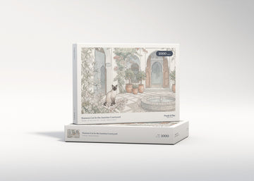 Siamese Cat In the Jasmine Courtyard jigsaw puzzle - gift box