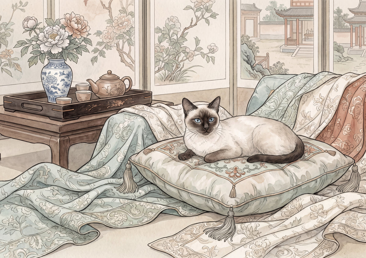 Siamese Cat On the Silk Cushion jigsaw puzzle
