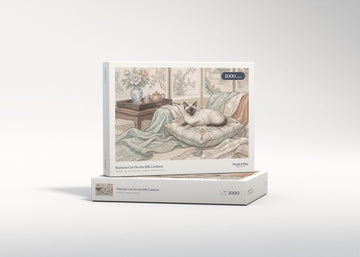 Siamese Cat On the Silk Cushion jigsaw puzzle - gift box