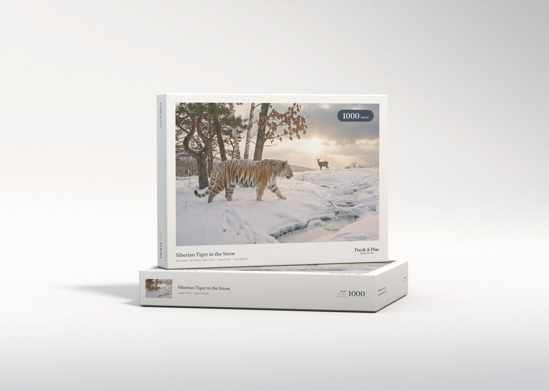 Siberian Tiger in the Snow jigsaw puzzle - gift box