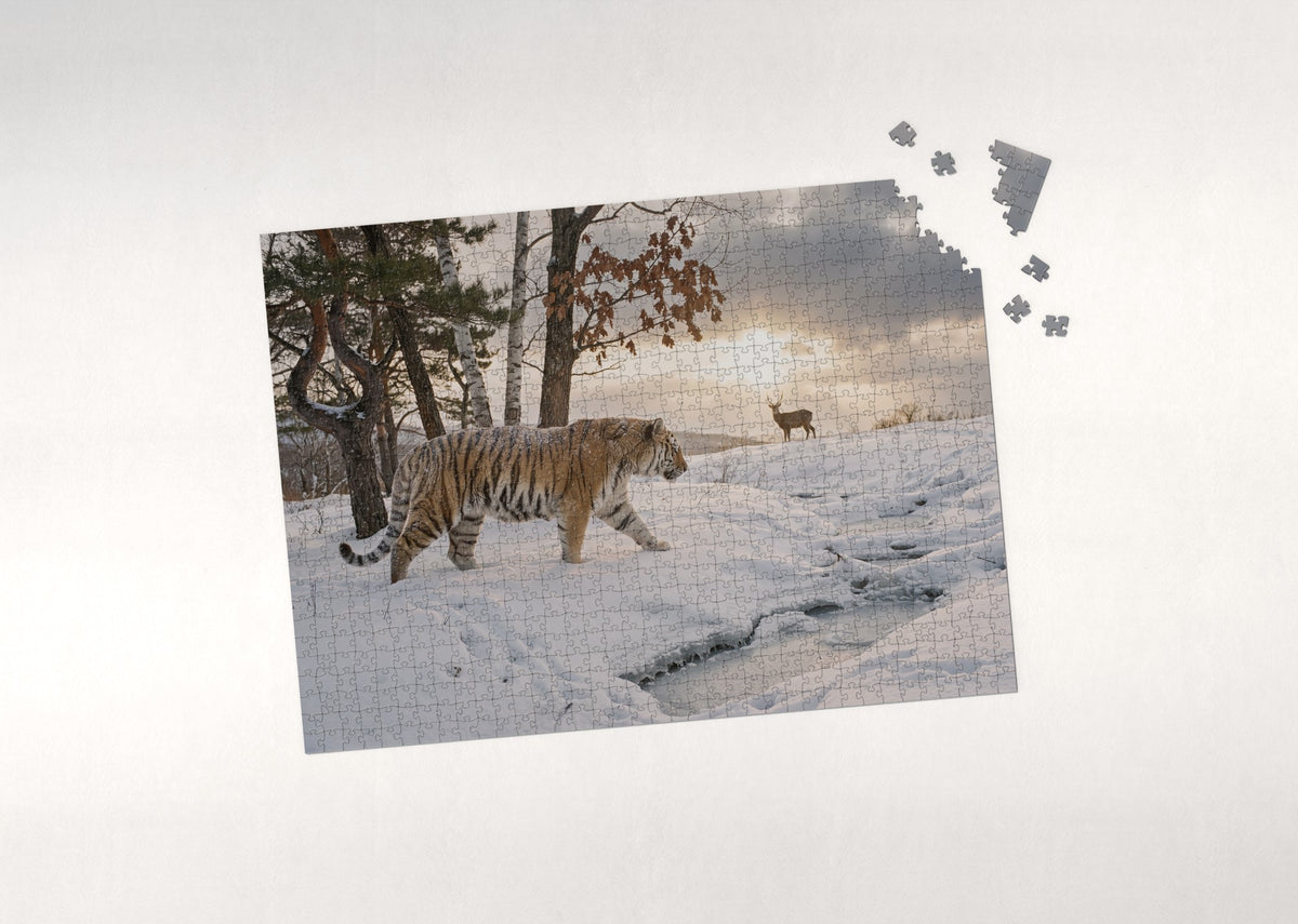 Siberian Tiger in the Snow jigsaw puzzle - puzzle with loose pieces