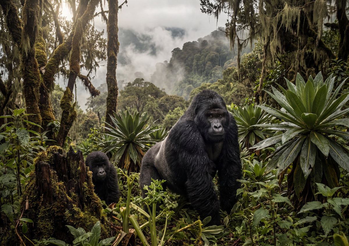 Silverback Gorilla in the Mist jigsaw puzzle