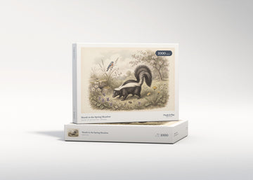 Skunk in the Spring Meadow jigsaw puzzle - gift box