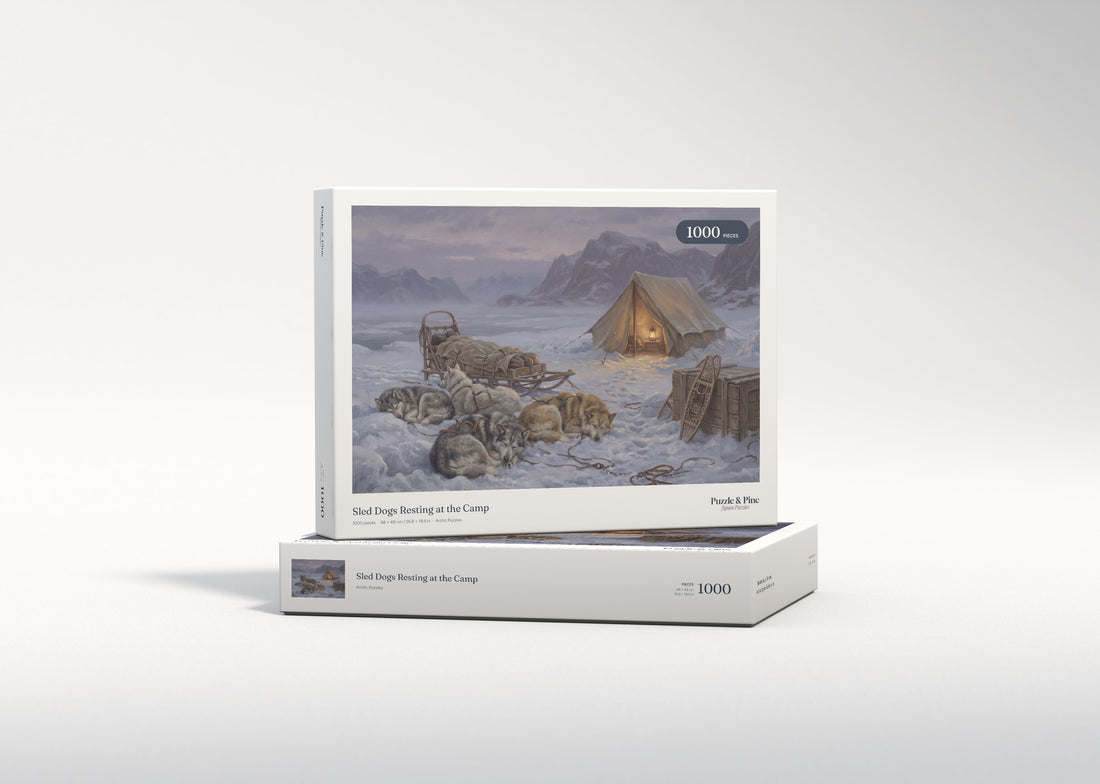 Sled Dogs Resting at the Camp jigsaw puzzle - gift box