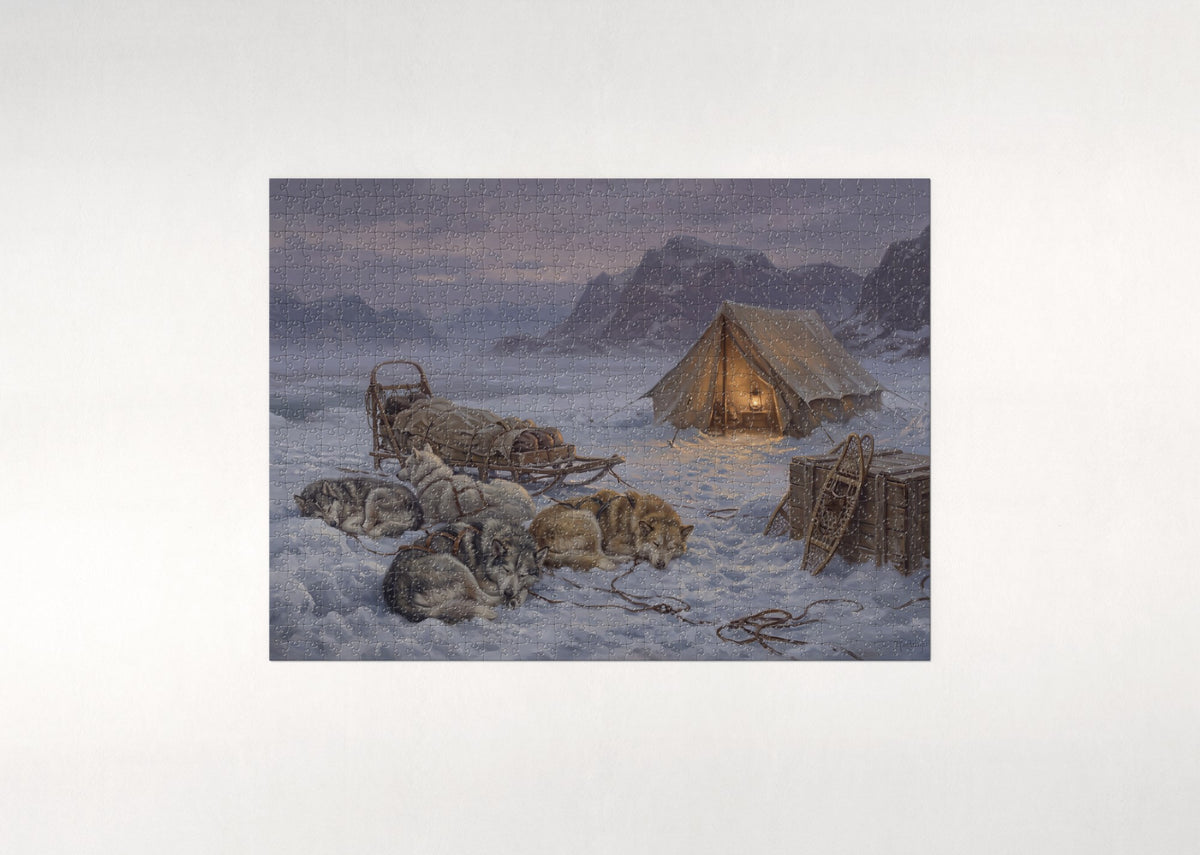 Sled Dogs Resting at the Camp jigsaw puzzle - flat puzzle