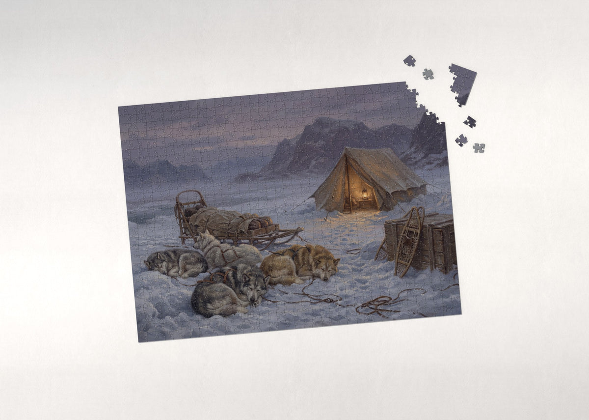 Sled Dogs Resting at the Camp jigsaw puzzle - puzzle with loose pieces