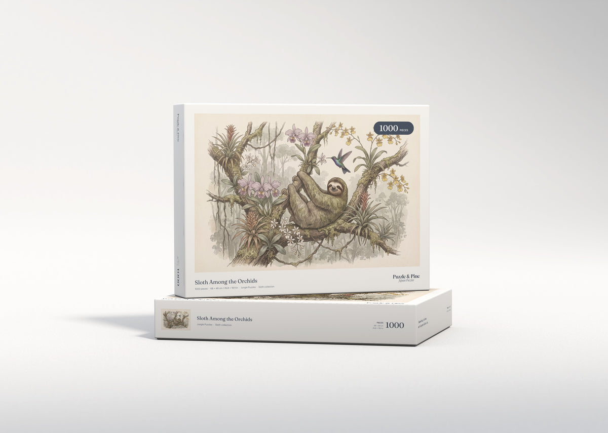 Sloth Among the Orchids jigsaw puzzle - gift box