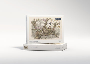 Sloth Among the Orchids jigsaw puzzle - gift box