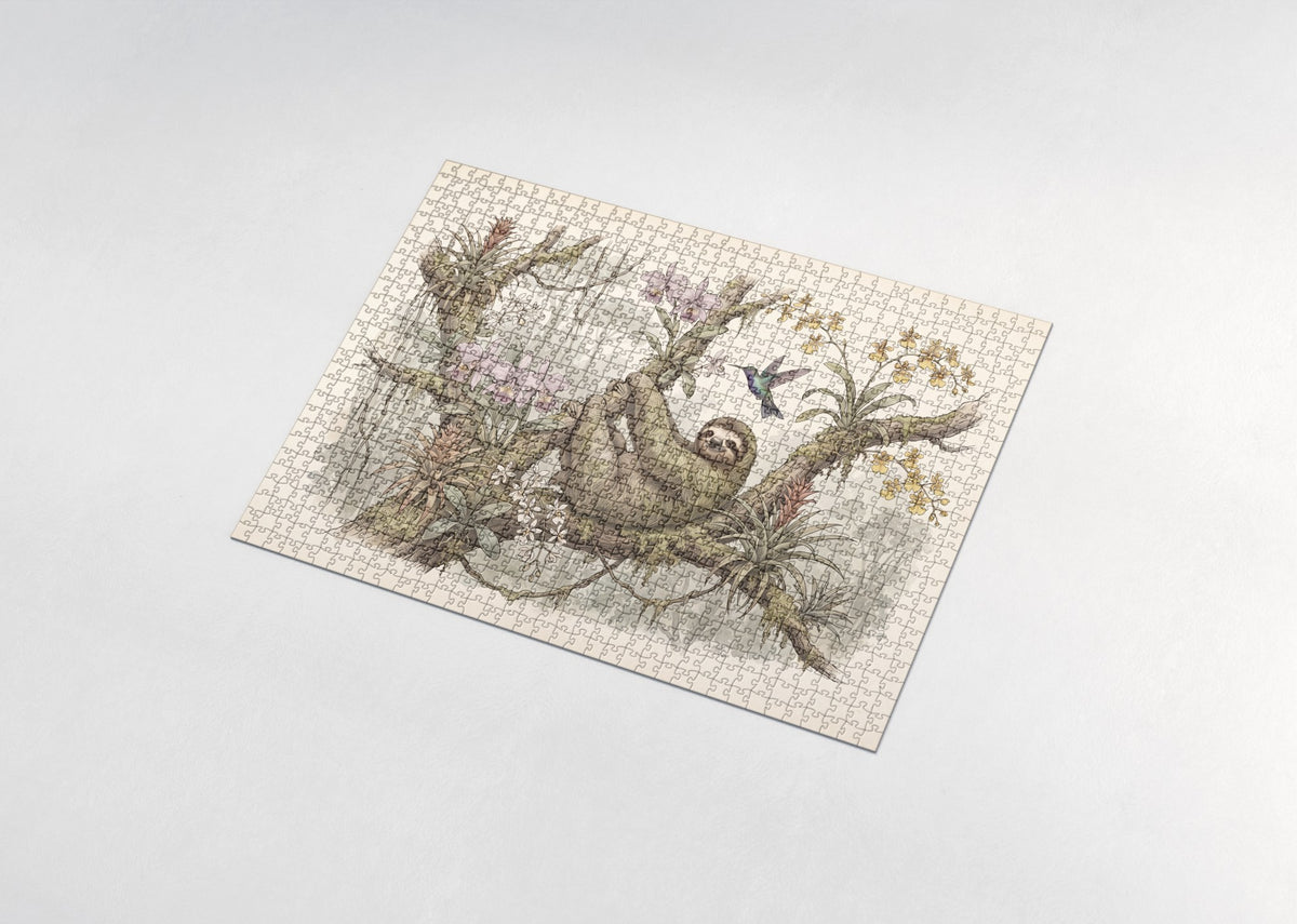 Sloth Among the Orchids jigsaw puzzle - assembled puzzle