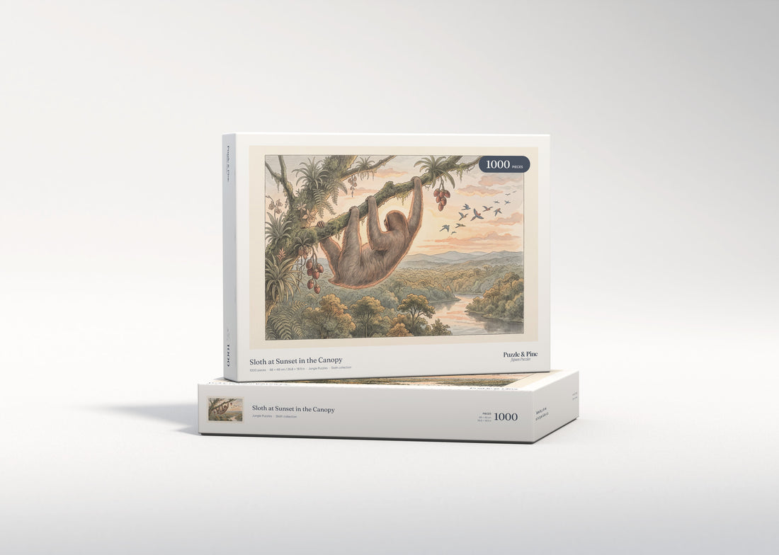 Sloth at Sunset in the Canopy jigsaw puzzle - gift box
