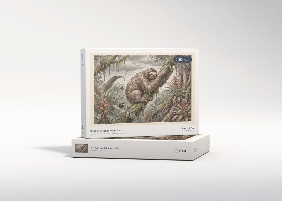Sloth in the Rainforest Rain jigsaw puzzle - gift box