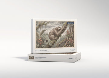 Sloth in the Rainforest Rain jigsaw puzzle - gift box