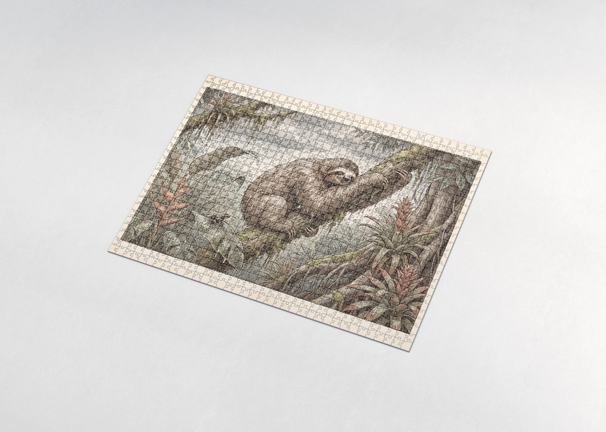 Sloth in the Rainforest Rain jigsaw puzzle - assembled puzzle