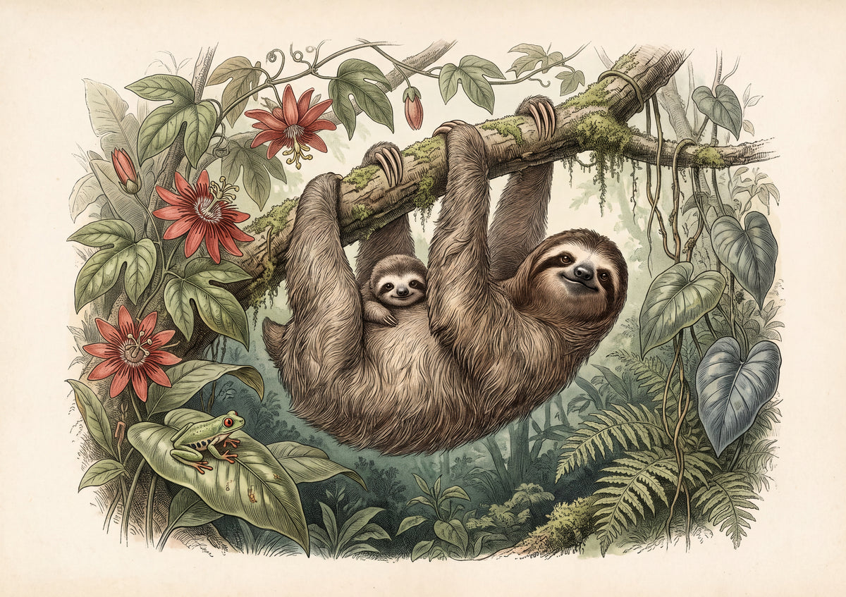 Sloth Mother and Baby jigsaw puzzle