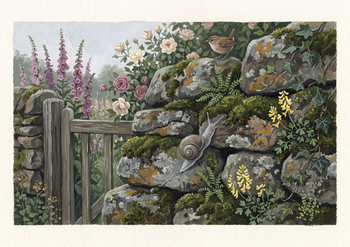 Snail on the Garden Stone Wall jigsaw puzzle