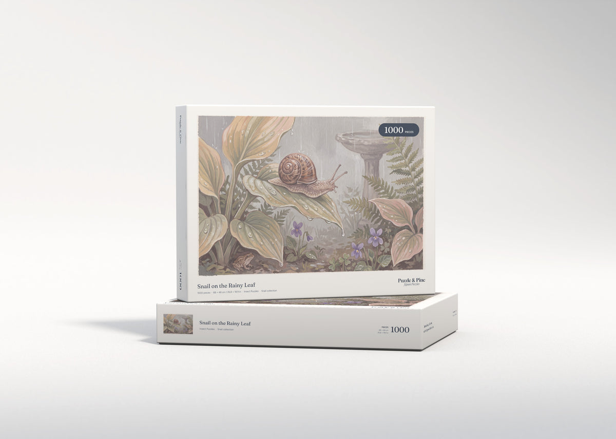 Snail on the Rainy Leaf jigsaw puzzle - gift box