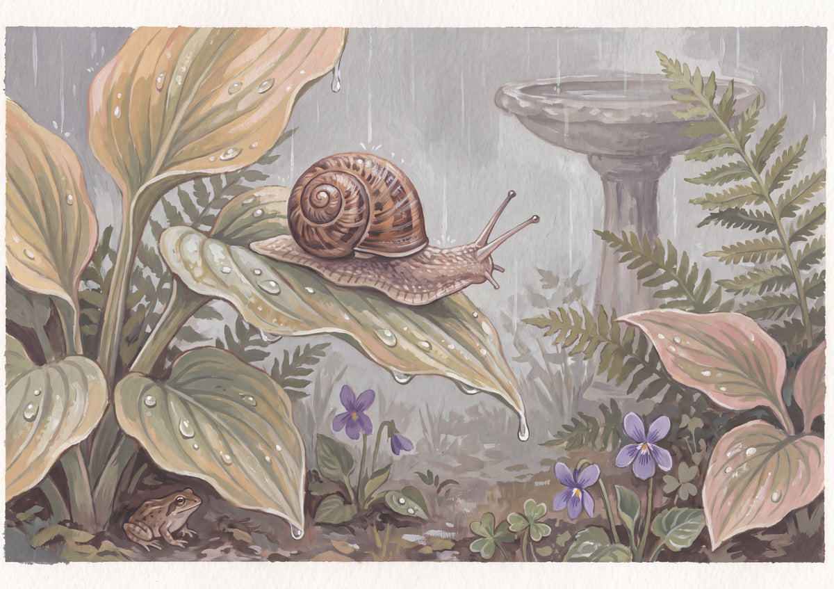 Snail on the Rainy Leaf jigsaw puzzle