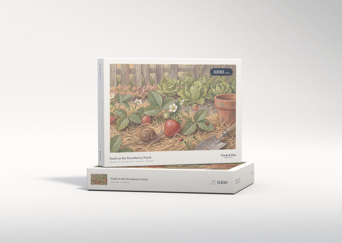 Snail on the Strawberry Patch jigsaw puzzle - gift box