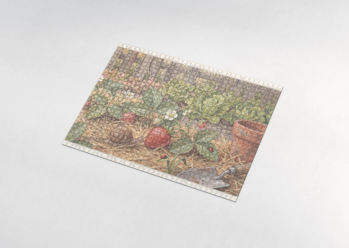 Snail on the Strawberry Patch jigsaw puzzle - assembled puzzle