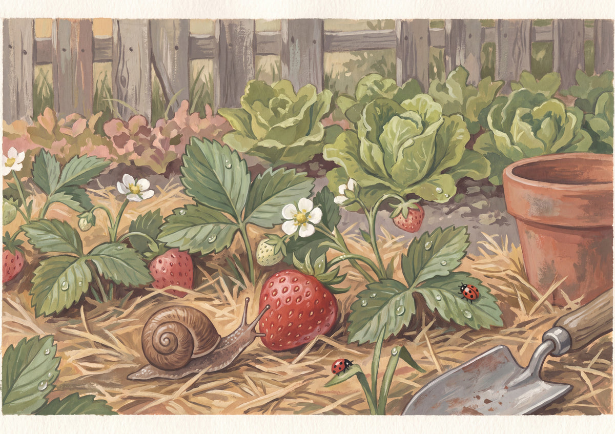 Snail on the Strawberry Patch jigsaw puzzle