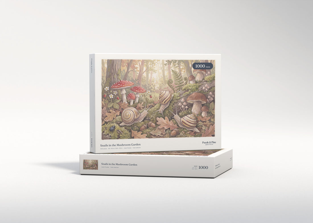 Snails in the Mushroom Garden jigsaw puzzle - gift box