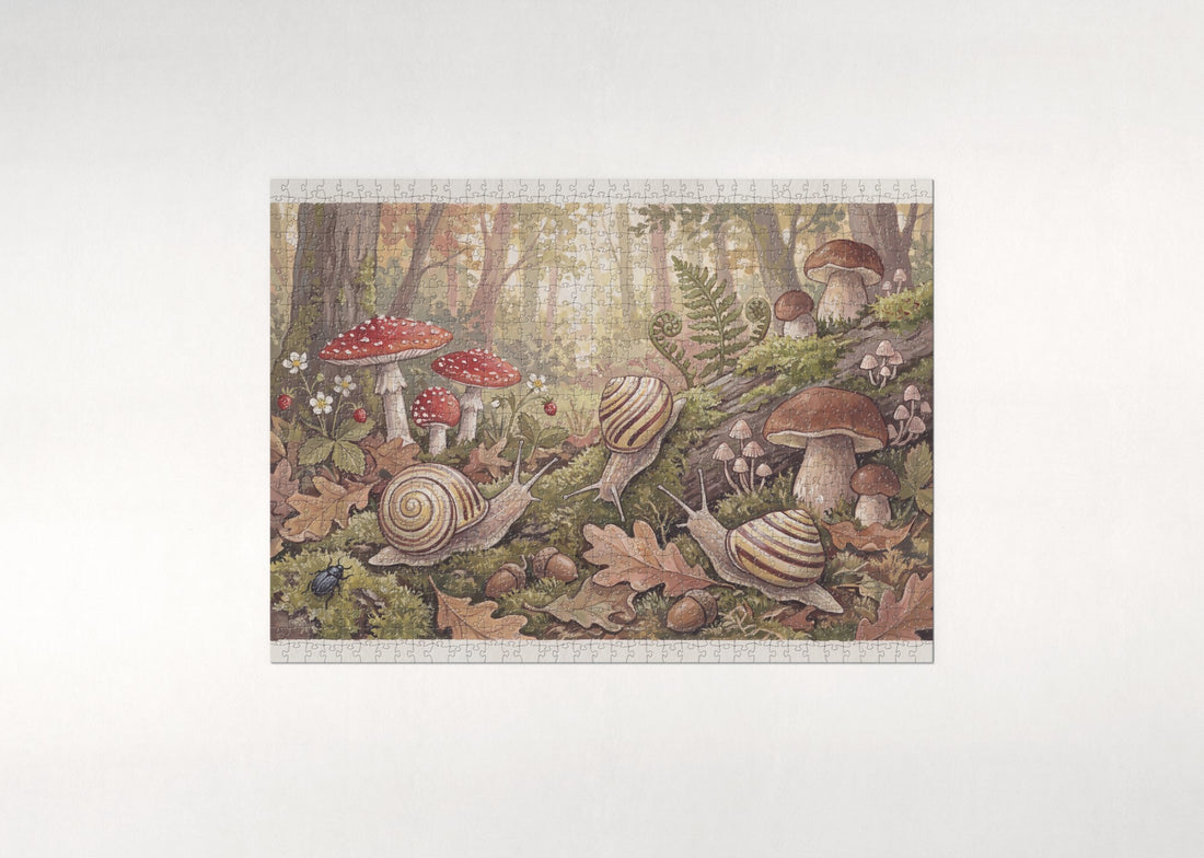 Snails in the Mushroom Garden jigsaw puzzle - gift box