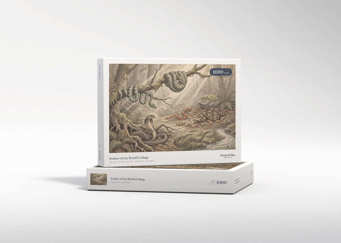 Snakes of the World Collage jigsaw puzzle - gift box