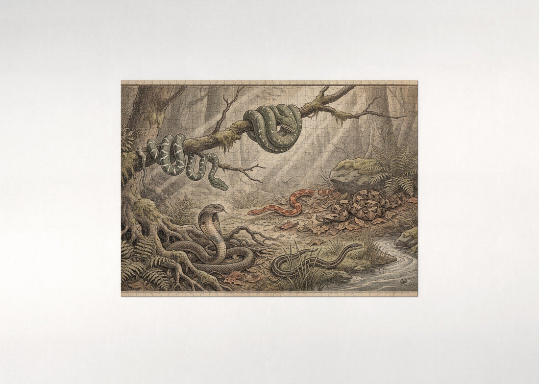 Snakes of the World Collage jigsaw puzzle - gift box