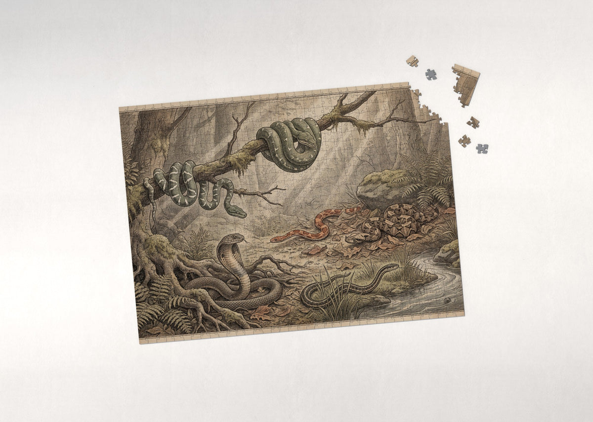 Snakes of the World Collage jigsaw puzzle - puzzle with loose pieces
