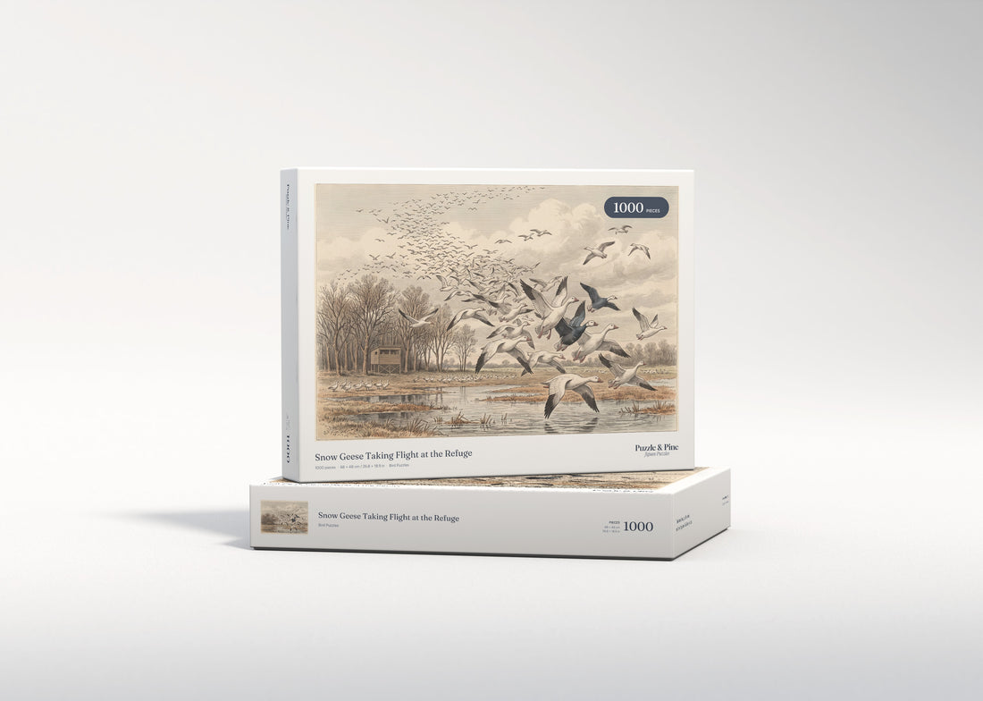 Snow Geese Taking Flight at the Refuge jigsaw puzzle - gift box