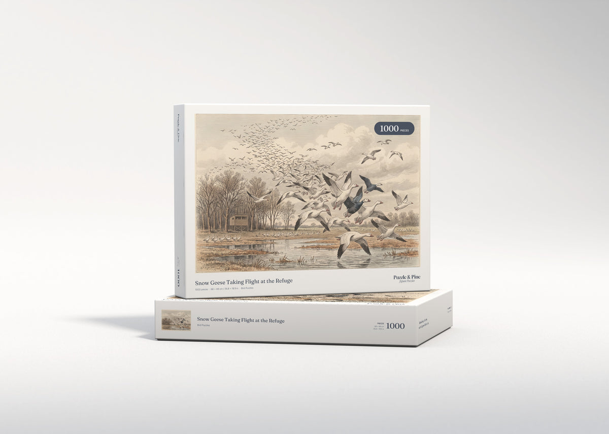 Snow Geese Taking Flight at the Refuge jigsaw puzzle - gift box
