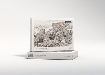 Snow Leopard Cub in the Rocks jigsaw puzzle - gift box