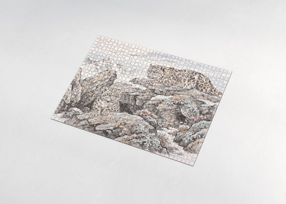 Snow Leopard Cub in the Rocks jigsaw puzzle - assembled puzzle
