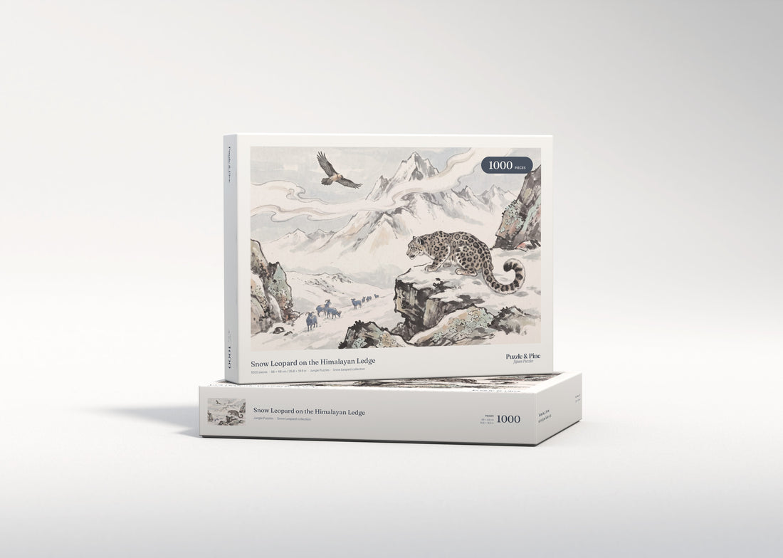 Snow Leopard on the Himalayan Ledge jigsaw puzzle - gift box