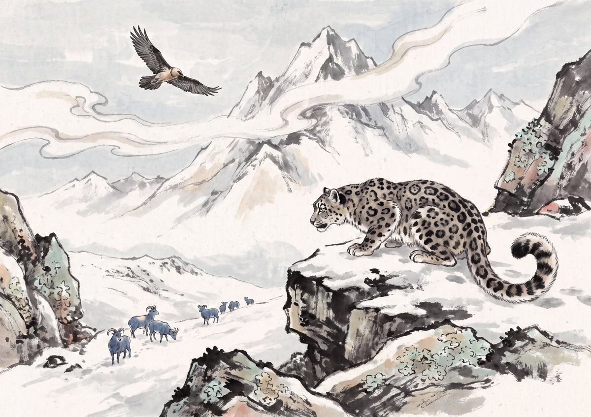Snow Leopard on the Himalayan Ledge jigsaw puzzle